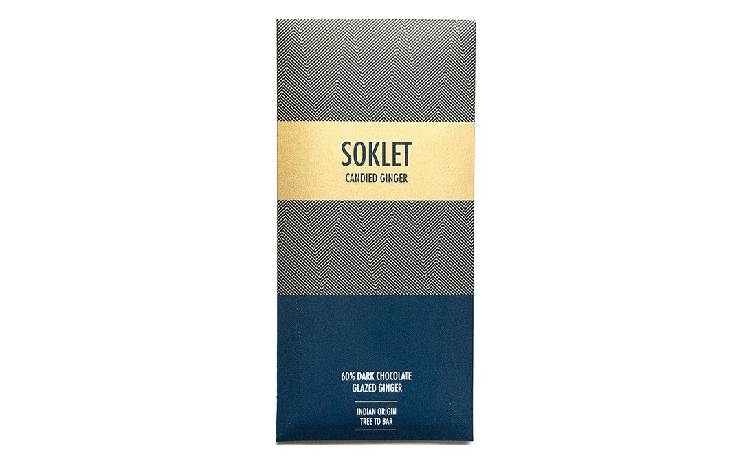 Soklet Candied Ginger 60% Dark Chocolate, Glazed Ginger   Pack  50 grams